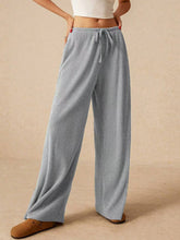 Load image into Gallery viewer, Ribbed Drawstring Wide Leg Pants (multiple color options)
