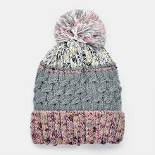 Load image into Gallery viewer, Contrast Thermal Hat with Pom-pom (multiple color options)
