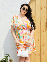 Load image into Gallery viewer, Printed Surplice Flutter Sleeve Mini Dress

