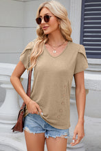 Load image into Gallery viewer, V-Neck Petal Sleeve Top (multiple color options)
