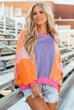 Load image into Gallery viewer, Color Block Round Neck Long Sleeve Top (multiple color options)
