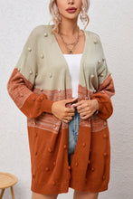 Load image into Gallery viewer, Pompom Color Block Open Front Cardigan (2 color options)
