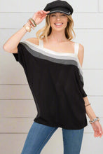 Load image into Gallery viewer, Striped Cold Shoulder Top
