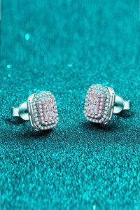 All Eyes On Her 1 Carat Moissanite and Zircon Contrast Geometric Stud Earrings