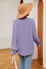 Load image into Gallery viewer, Notched Neck Flounce Sleeve Blouse (multiple color options)
