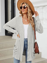 Load image into Gallery viewer, Pocketed Open Front Long Sleeve Cardigan (multiple color options)
