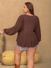 Load image into Gallery viewer, Tie Neck Balloon Sleeve Blouse
