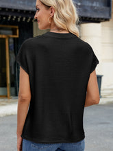 Load image into Gallery viewer, Exposed Seam Round Neck Short Sleeve Sweater (multiple color options)
