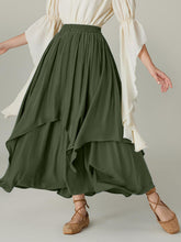 Load image into Gallery viewer, Smocked Waist Band Ruched Layered Skirt (multiple color options)
