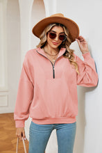 Load image into Gallery viewer, Half-Zip Dropped Shoulder Sweatshirt (multiple color options)
