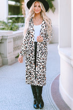 Load image into Gallery viewer, Leopard Open Front Long Sleeve Cover Up
