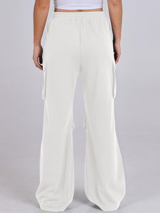 Elastic Waist Wide Leg Pants with Pockets (multiple color options)