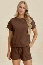 Load image into Gallery viewer, Texture Short Sleeve Top and Shorts Set (multiple color options)

