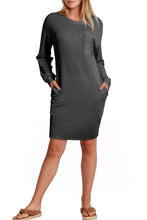 Load image into Gallery viewer, Striped Round Neck Long Sleeve Mini Dress (multiple color options)
