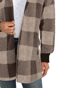 Plaid Long Sleeve Hooded Coat (multiple color options)