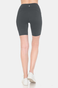 High Waist Active Shorts in Charcoal