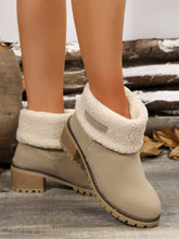 Load image into Gallery viewer, Thermal Fuzzy Block Heel Boots (multiple color options)
