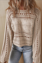 Load image into Gallery viewer, Openwork Cable Knit Long Sleeve Sweater (2 color options)
