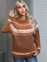 Load image into Gallery viewer, Geometric Round Neck Long Sleeve Sweater (2 color options)
