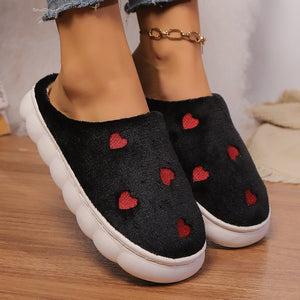 Heart Round Toe Flat Slippers (2 color options)