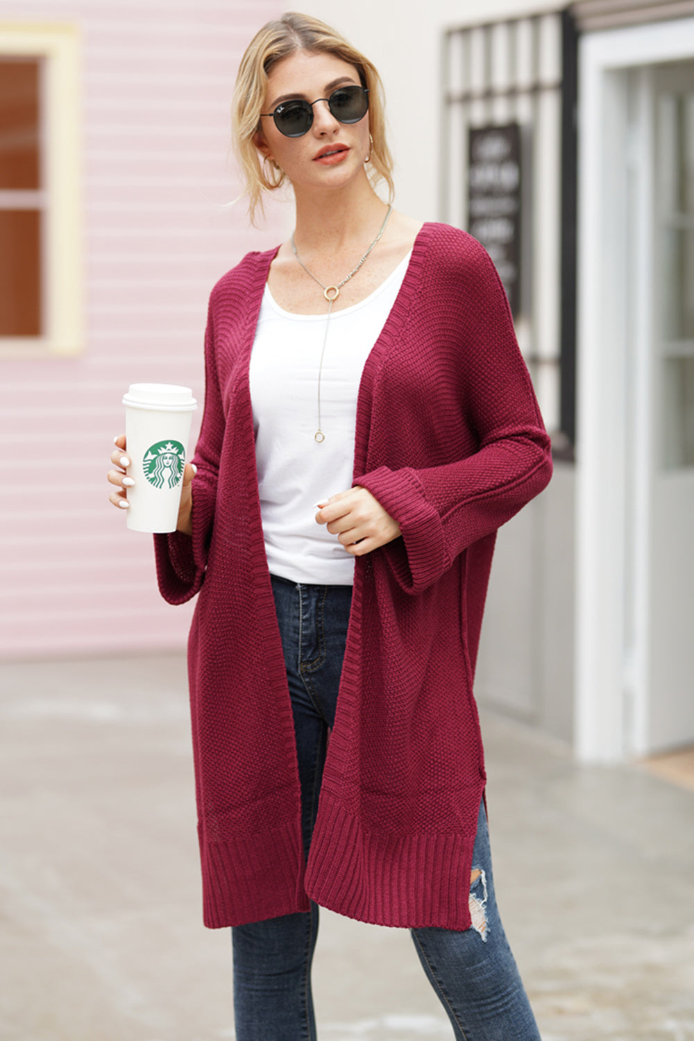 Open Front Long Sleeve Cardigan (multiple color options)