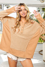 Load image into Gallery viewer, Long Sleeve Top with Kangaroo Pocket in Taupe
