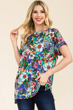 Load image into Gallery viewer, Round Neck Short Sleeve Floral Top (multiple print/color options)
