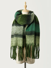 Load image into Gallery viewer, Fringe Color Block Polyester Scarf (multiple color options)
