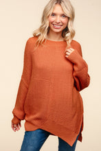 Load image into Gallery viewer, Side Slit Texture Asymmetric Sweater
