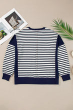 Load image into Gallery viewer, Striped Round Neck Long Sleeve Sweatshirt
