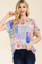 Load image into Gallery viewer, Round Neck Short Sleeve Floral Top (multiple print/color options)
