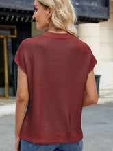 Load image into Gallery viewer, Exposed Seam Round Neck Short Sleeve Sweater (multiple color options)
