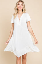 Load image into Gallery viewer, Short Sleeve Ruffled Asymmetric Hem Dress
