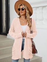 Load image into Gallery viewer, Pocketed Open Front Long Sleeve Cardigan (multiple color options)
