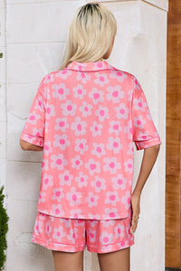 Flower Half Sleeve Top and Shorts Lounge/PJ Set  (multiple color options)