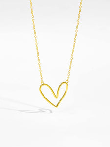 925 Sterling Silver Heart Pendant Necklace (gold or silver)