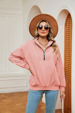 Load image into Gallery viewer, Half-Zip Dropped Shoulder Sweatshirt (multiple color options)
