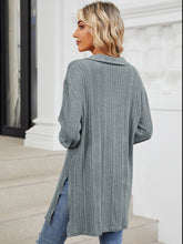 Load image into Gallery viewer, Slit Johnny Collar Long Sleeve Top (multiple color options)
