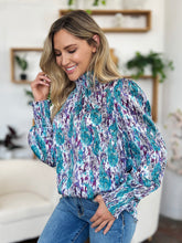 Load image into Gallery viewer, Printed Smocked Long Sleeve Blouse
