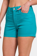 Load image into Gallery viewer, High Waist Denim Shorts in Lt Teal
