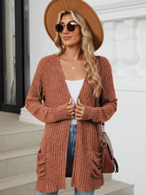 Load image into Gallery viewer, Pocketed Open Front Long Sleeve Cardigan (multiple color options)
