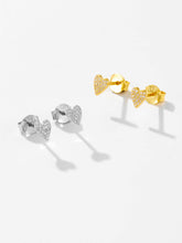 Load image into Gallery viewer, 925 Sterling Silver Zircon Heart Stud Earrings (gold or silver)
