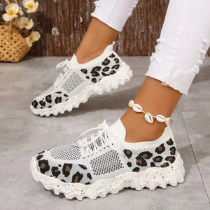 Leopard Mesh Round Toe Athletic (multiple color options)