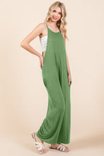 Load image into Gallery viewer, Sleeveless Wide Leg Jumpsuit with Pockets in Green
