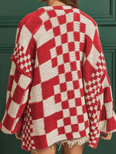 Load image into Gallery viewer, Checkered Open Front Long Sleeve Cardigan (multiple color options)
