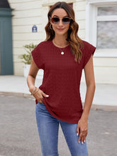 Load image into Gallery viewer, Textured Round Neck Cap Sleeve Top (multiple color options)
