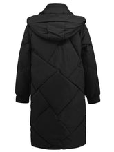 Load image into Gallery viewer, Long Sleeve Longline Hooded Winter Coat with Pockets (multiple color options)
