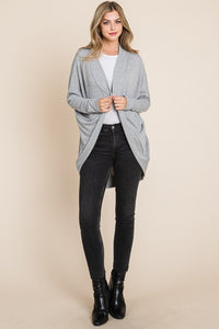 Open Front Long Sleeve Cocoon Cardigan