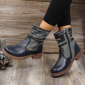 Side Zipper PU Leather Boots (2 color options)