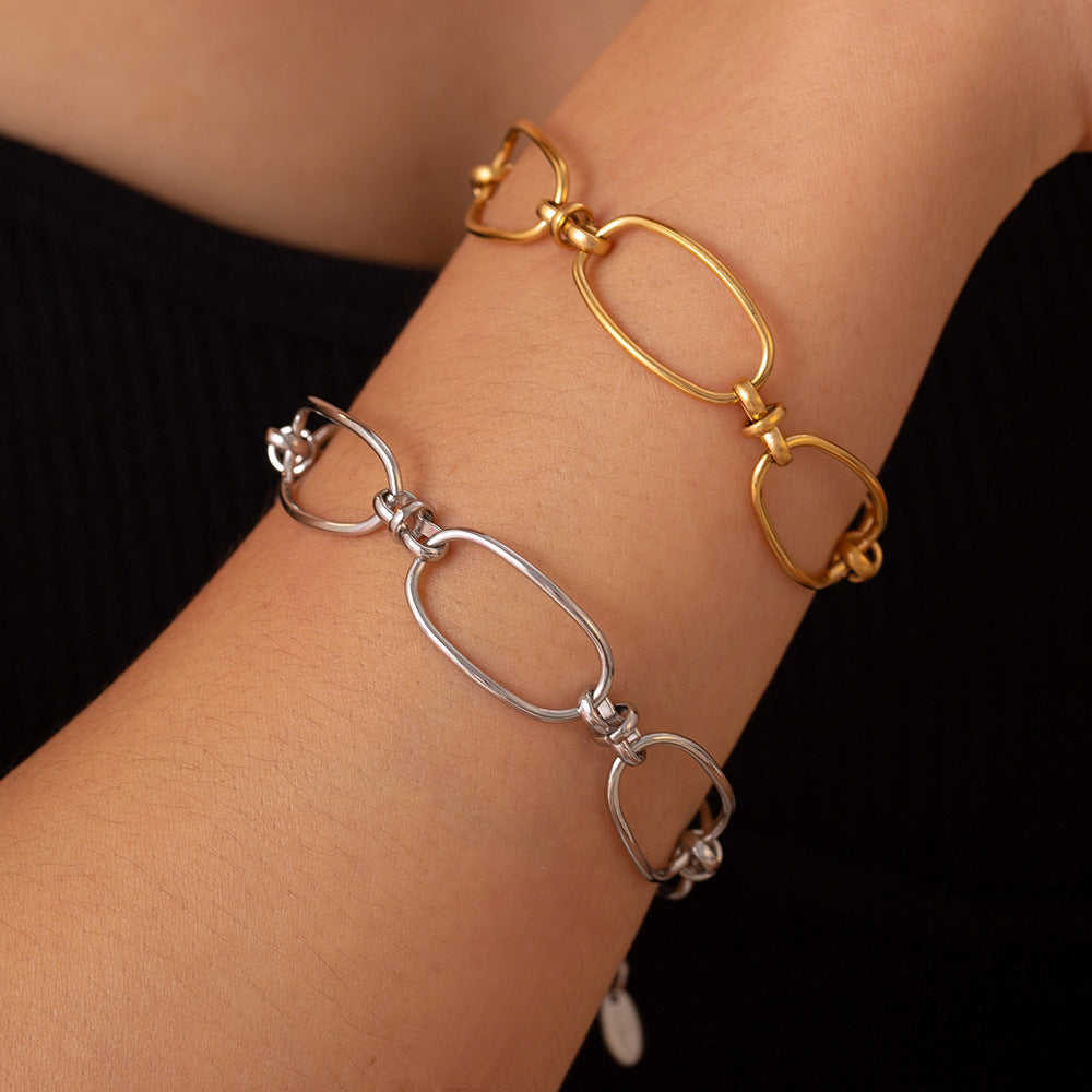 Titanium Steel Chain Bracelet (gold or silver)